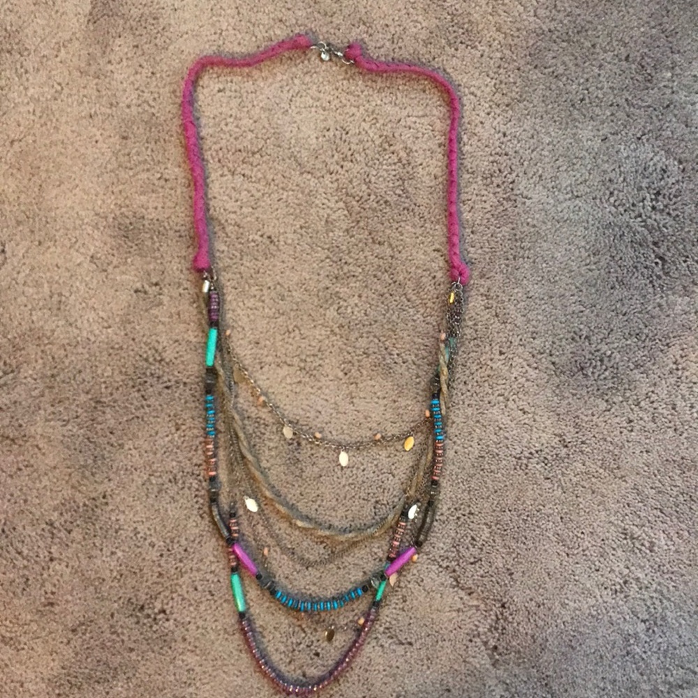 Multi strand colorful beaded necklace